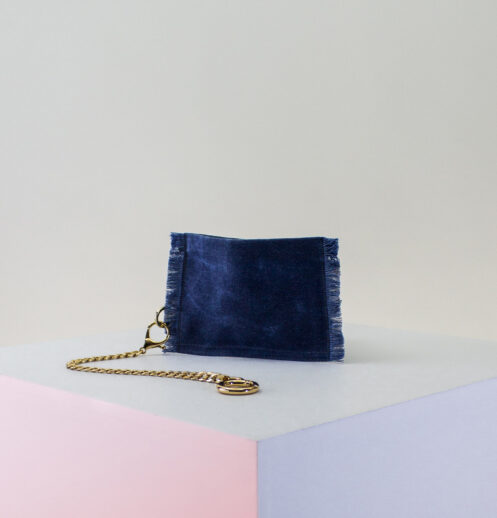 blue gray zip pouch
